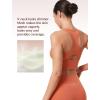 imageYvette Mesh Desin Sports Bras for Women Wide Sides Racerback V Neck Yoga Bras Tank TopCoral Red