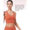 imageYvette Mesh Desin Sports Bras for Women Wide Sides Racerback V Neck Yoga Bras Tank TopCoral Red