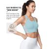imageYvette Womens Sports Bras High Impact Front Zipper Sports Bra for Large Bust Full Support Racerback Workout RunningBlue