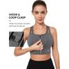 imageYvette Womens Sports Bras High Impact Front Zipper Sports Bra for Large Bust Full Support Racerback Workout RunningGrey