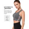 imageYvette Womens Sports Bras High Impact Front Zipper Sports Bra for Large Bust Full Support Racerback Workout RunningGrey
