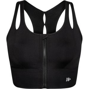 imageYvette Womens Sports Bras High Impact Front Zipper Sports Bra for Large Bust Full Support Racerback Workout RunningBlack