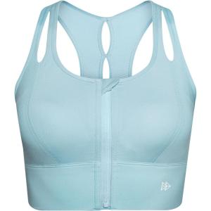 imageYvette Womens Sports Bras High Impact Front Zipper Sports Bra for Large Bust Full Support Racerback Workout RunningBlue