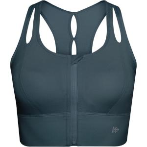 imageYvette Womens Sports Bras High Impact Front Zipper Sports Bra for Large Bust Full Support Racerback Workout RunningHaze Blue