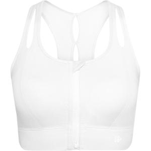 imageYvette Womens Sports Bras High Impact Front Zipper Sports Bra for Large Bust Full Support Racerback Workout RunningWhite