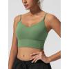 imageYvette Adjustable Spaghetti Straps V Back Sports Bras for Women Light Support Padded Wireless Yoga Bra Cropped Tank TopGrass Green