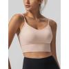 imageYvette Adjustable Spaghetti Straps V Back Sports Bras for Women Light Support Padded Wireless Yoga Bra Cropped Tank TopPink