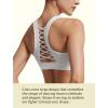 imageYvette Criss Cross Cute Strappy Sports Bras for Women U Neck Racerback Padded Wireless Yoga Bra Cropped Tank TopWhite