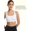imageYvette Criss Cross Cute Strappy Sports Bras for Women U Neck Racerback Padded Wireless Yoga Bra Cropped Tank TopWhite