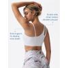imageYvette Womens One Shoulder Sports Bra Asymmetrical Strap Yoga Light Support Padded Wireless Tank TopWhite