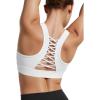 imageYvette Criss Cross Cute Strappy Sports Bras for Women U Neck Racerback Padded Wireless Yoga Bra Cropped Tank TopWhite