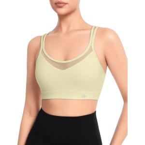 imageYvette Sports Bra Lightweight Cloud Series for Women Mesh Splicing StyleYellow