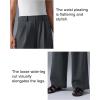 imageYvette Dress Pants for Women Wide Leg Pleated Trousers High Waist Yoga Pants with PocketsGrey