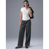 imageYvette Dress Pants for Women Wide Leg Pleated Trousers High Waist Yoga Pants with PocketsGrey