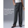 imageYvette Dress Pants for Women Wide Leg Pleated Trousers High Waist Yoga Pants with PocketsGrey