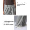 imageYvette Dress Pants for Women Wide Leg Pleated Trousers High Waist Yoga Pants with PocketsStone