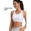 imageYvette Front Zip Sports Bras for Women High Impact Supportive Mesh Back Bra for RunningWhite