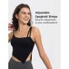 imageYvette Sports Bras for Women with Removable Pads Adjustable Thin Straps Tank TopsBlack