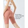 imageYvette Womens Biker Shorts Tummy Control High Waist Running Workout Yoga ShortsCoral Red