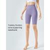 imageYvette Womens Biker Shorts Tummy Control High Waist Running Workout Yoga ShortsPurple