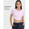 imageYvette Womens Cropped Top Short Sleeve Breathable TShirts Athletic Yoga Tee TopsLight Pink