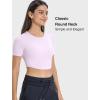 imageYvette Womens Cropped Top Short Sleeve Breathable TShirts Athletic Yoga Tee TopsLight Pink
