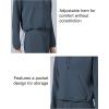 imageYvette Womens Half Zip Pullover Stand Collar Cropped Workout Sweatshirt with Pockets Long Sleeve Shirts ClothesBlue
