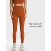 imageYvette Womens High Waist Athletic Leggings with Inner Pockets Tummy Control TightsBrown