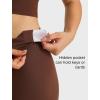 imageYvette Womens High Waist Athletic Leggings with Inner Pockets Tummy Control TightsCoffee Brown
