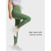 imageYvette Womens High Waist Athletic Leggings with Inner Pockets Tummy Control TightsGreen