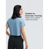 imageYvette Workout Crop Tops for Women Loose Fit Short Sleeve Shirts Breathable Athletic Gym Yoga Casual Cropped TShirtsBlue