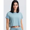 imageYvette Workout Crop Tops for Women Loose Fit Short Sleeve Shirts Breathable Athletic Gym Yoga Casual Cropped TShirtsGreen