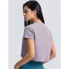 imageYvette Workout Crop Tops for Women Loose Fit Short Sleeve Shirts Breathable Athletic Gym Yoga Casual Cropped TShirtsPink