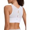 imageYvette Front Zip Sports Bras for Women High Impact Supportive Mesh Back Bra for RunningWhite