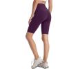 imageYvette Womens Biker Shorts Tummy Control High Waist Running Workout Yoga ShortsReddish Purple