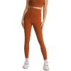 imageYvette Womens High Waist Athletic Leggings with Inner Pockets Tummy Control TightsBrown