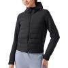 imageYvette Womens Lightweight Warm Puffer Jacket with Hood Full Zip Insulated Winter Running Coat with PocketsBlack