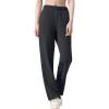 imageYvette Womens Sweatpants Casual Pants Open Bottom with Pockets Yoga LoungeBlack