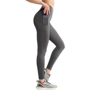 imageYvette Leggings with Pockets for Women Compression Leggings Tummy Control Butt Lifting Mesh Workout PantsGrey