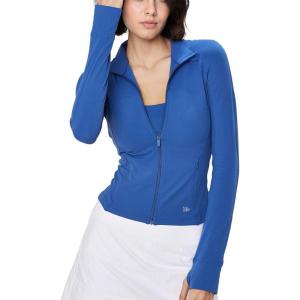 imageYvette Womens Athletic Full Zip Lightweight Workout Jackets with Thumb Holes Gym Shirts Running Clothes with PocketBlue