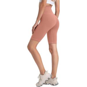 imageYvette Womens Biker Shorts Tummy Control High Waist Running Workout Yoga ShortsCoral Red
