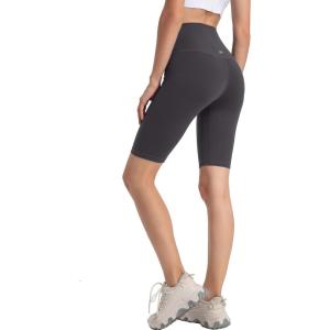 imageYvette Womens Biker Shorts Tummy Control High Waist Running Workout Yoga ShortsDark Grey