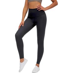 imageYvette Womens High Waist Athletic Leggings with Inner Pockets Tummy Control TightsBlack