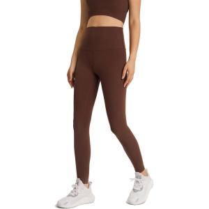 imageYvette Womens High Waist Athletic Leggings with Inner Pockets Tummy Control TightsCoffee Brown