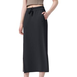 imageYvette Womens Midi Length Athletic Skirts High Waist Tennis Skirts for WomenBlack