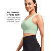 imageYvette High Support Sports Bras for Women Zip Front Closure Sports Bra Plus Size Supportive Mold Cups Running WorkoutGreen