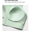 imageYvette High Support Sports Bras for Women Zip Front Closure Sports Bra Plus Size Supportive Mold Cups Running WorkoutGreen