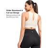 imageYvette High Support Sports Bras for Women Zip Front Closure Sports Bra Plus Size Supportive Mold Cups Running WorkoutOffwhite