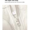 imageYvette High Support Sports Bras for Women Zip Front Closure Sports Bra Plus Size Supportive Mold Cups Running WorkoutOffwhite