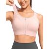 imageYvette High Support Sports Bras for Women Zip Front Closure Sports Bra Plus Size Supportive Mold Cups Running WorkoutPink